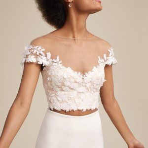 BHLDN Tadashi Shoji Leroy Top, IVORY size 2